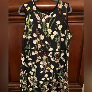 Victoria Beckham for Target Black Floral Flower Bouquet Sheath Dress 1X
